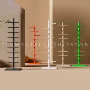 회전형 3단 4단 투명 책장 이동식 원형 철제 선반 거실 코너 공간활용 수납 가구