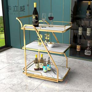 구르마 이동선반 서빙 3단 패널 와인 호텔 블랙패널 운반카 골드프레임 레스토랑 서빙카트