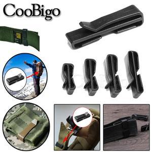5피스 스트랩 클립 밴드 클램프 웨빙 슬립 키퍼 벨트 루프 슬라이더 버클 야외 전술 몰리 배낭 부품 플라스