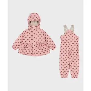 매장정품 KONGESSLOEJD 하트 유아 우비 레인 자켓 팬츠 세트 Amour Pink