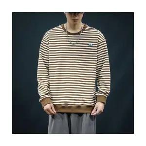 슬램덩크 남성 맨투맨 라운드 봄가을 스트라이프 캐주얼 긴팔 상의 트렌드 HO3