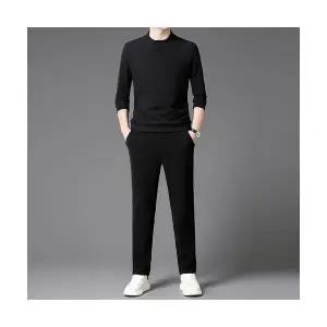 룽나루 남성 맨투맨 캐주얼 세트 봄 가을 긴팔 후드 바지 멋스럽게 트렌드 투피스 HO3