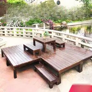 조립식 야외 평상 마당 경로당 시골 데크 피크닉 정자 나무 의자