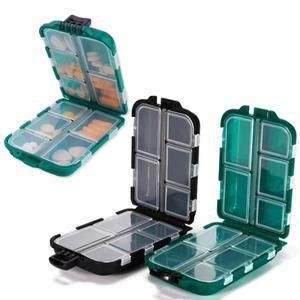 10칸 소형 알약 상자  방습 케이스  포켓 지갑용 여행용 정리함  일일 휴대용 의약품 비타민 용기