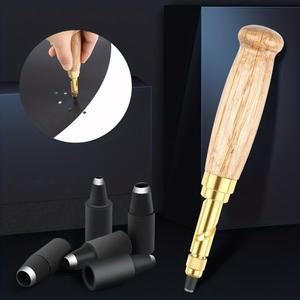 자동 벨트 홀 펀치 교체 가능 멀티 헤드 나사 구멍 로터리 펀처 시계 가죽 뚫는 도구 공예