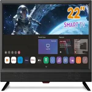 페이허 22인치 소형 스마트 TV 풀 HD 1080p 주방 평면 시끄러운 듀얼 스테레오 스피커 178° 시청 및 Wi/Fi