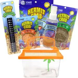 니초 얼티밋 올인원 에르미트 크랩 스타터 키트 네온 플라스틱 케이지 온도계 음식 간식 트레이너 병 산호