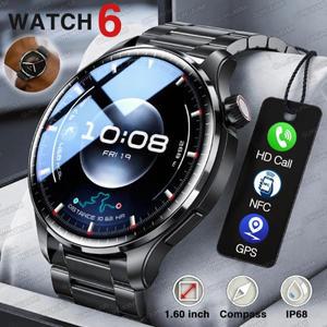 GT6 Pro 새로운 GPS 블루투스 통화 스마트 시계 남성용 AMOLED 스크린 NFC 나침반 고도계 심박수 IP68 방수
