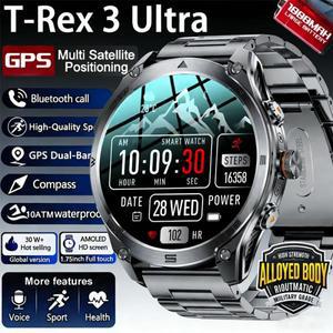 2026년 신형 군용 스마트워치 950mAh GPS 추적 나침반 10ATM 방수 전술 스포츠 손전등 BT 통화 기능 선물용