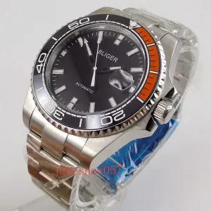 BLIGER Sterile Mechanical Men 시계 [세금포함] [정품] 43mm 실버 케이스 MIYOTA8215 메탈 스트랩 Date 명