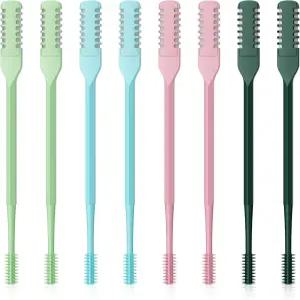 메옹시 8PCS 여성용 비강 헤어 커터 2026년 업그레이드된 휴대용 2-in-1 부드러운 청소 브러시가 있는 양면