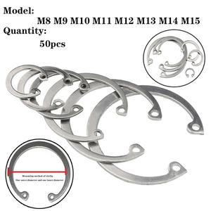 JWJ 304 스테인레스 스틸 내부 구멍 원형 클립 c형 50개 와셔, 카드 스프링 스냅 샤프트, 클램프 고정