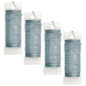 공예품 화환 및 꽃꽂이를 위한 4팩 152야드 22게이지 실버 유연 패들 와이어