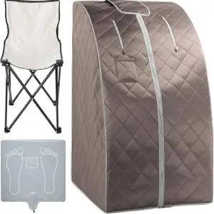 ZONEMEL 가정용 휴대용 원적외선 사우나 집에서 휴식과 을 위한 개인 온열 발 패드가 있는 전신 텐트