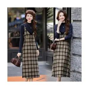 여성 정장세트 니트 모직 나시 원피스 세트 가을 겨울 슬림핏 투피스 DUCHI4