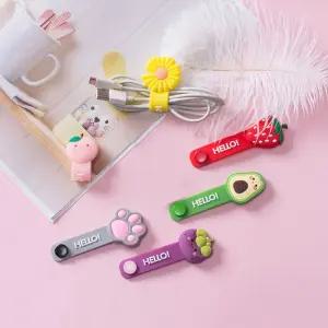 귀여운 똑딱이 충전선 정리 밴드 실리콘 전선타이 wcE1+9ZnC