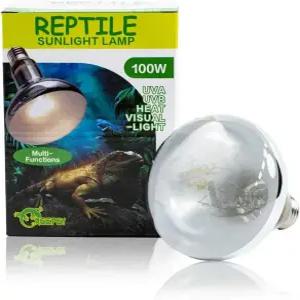 크리펫 100W 열 UVA UVB 파충류 조명 전체 스펙트럼 자체 발라스팅 증기 베이크 햇빛 전구 및 양서류용 E26