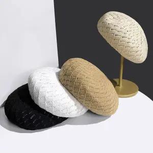 니트 펀칭 짜임 베레모 봄 여름 패션 모자 화가 모자 eqi2+8kOx