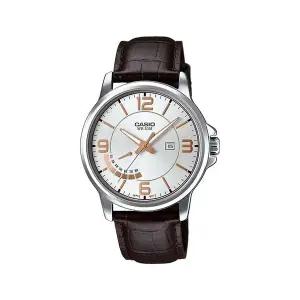 [신세계라이브쇼핑]카시오 MTP-E124L-7A 아날로그 남성 가죽 시계 드레스 워치