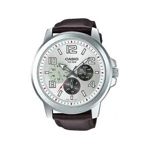 [신세계라이브쇼핑]카시오 MTP-X300L-7A 빅사이즈 아날로그 남성 가죽 시계 드레스 워치