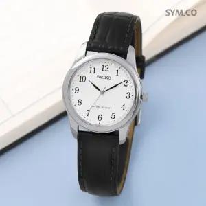 SCXP033 스피릿 슬림 라운드 쿼츠 아날로그 남자 가죽 시계 d