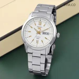 5 SNKP15K1 오토매틱 데이데이트 화이트 콤비 클래식 남자 메탈 시계 d