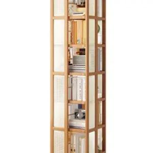 회전책장 코너 북타워 책꽃이 교구장 원목 라탄 원형 선반 서재 회전형 틈