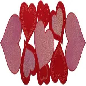 OWENIE 발렌타인 데이 테이블 러너 수놓아진 레드 하트 시퀀스 36인치 중앙 조각 길터 웨딩 장식 13 x 36