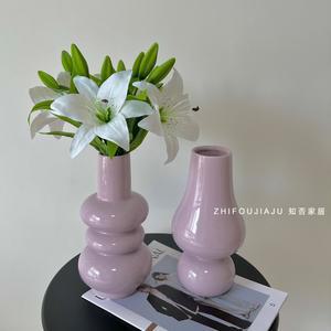 핑크 화병 안개꽃 호텔 포크 다발 책상 세라믹 유리화병 매장 Clear 장식품 유리 실크