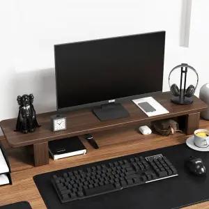 긴 모니터받침대 800 1200 선반 와이드 원목 오크 컴퓨터 키보드 거치대