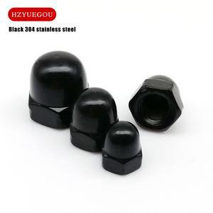 M3 M4 M5 M6 M8 M10 M12 DIN1587 검정색 304 A2-70 스테인레스 스틸 육각 도토리 너트 캡 장식 커버 돔