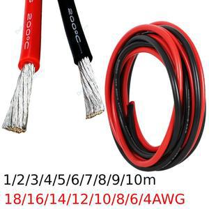 내열성 레드 블랙 실리콘 와이어 18 16 14 12 10 8 6 4 AWG 자동차  패널 인버터 배터리용 연결 케이블