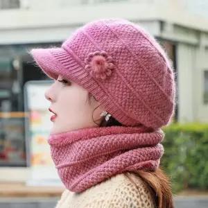 따뜻한 여자 니트 방한 모자 보온 캡모자 토끼털 bfF7+5nJH