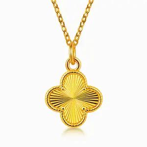 [한국금다이아몬드] 순금 목걸이 컷팅 클로버 24K 소