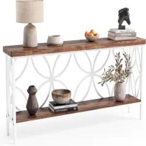 LITTLE TREE 소파 테이블 수납 선반이 있는 70.9인치 인더스트리얼 뒤 입구 거실 현관 복도 사무실용 좁고