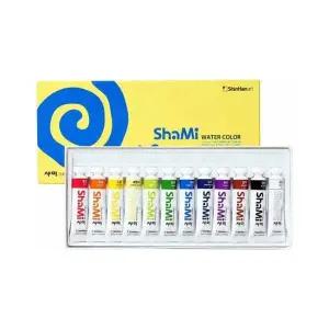 [셀러에이드]신한 수채화 물감 샤미 12색 10ml (5개입)