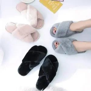 겨울 CB467390 털슬리퍼 럭셔리 단색 밍크 털실내화