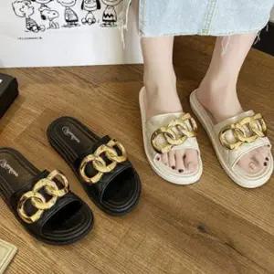 여자 EX032899 검정 퀼팅 슬리퍼 여름 실외 실내 사무실