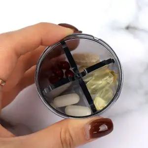 휴대용 회전 알약통 핑크