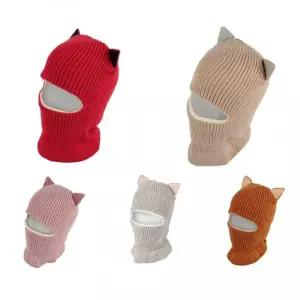 아동 고양이 방한모자 넥워머 안면마스크 니트 아기 ePs7+4oTx