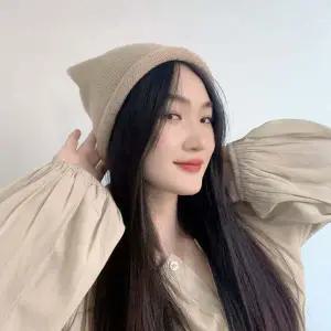 롤업 스트링 니트 비니 브라운 겨울비니 패션비니 비