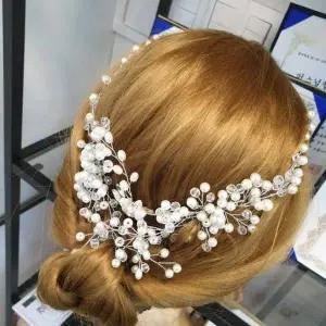 결혼식 신부용 헤어 액세서리 메탈 머리핀