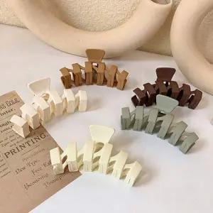 심플 컬러 여성 헤어 액세서리 집게형 헤어핀 데일리 똑딱이핀