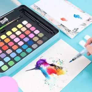 [셀러에이드]고체 수채화 물감 48색 14세 이상용 그림용품