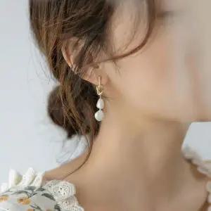 [셀러에이드]의료용 스테인리스 담수 진주 귀걸이 내추럴 스타일