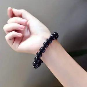 남녀공용 블랙 조절형 팔찌 6 8 10 12mm 12mm