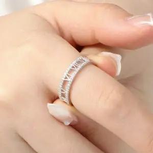 [골드스마일]실버925 로마숫자 큐빅 오픈 반지 실버925 로마숫자 큐빅 오픈링 반지