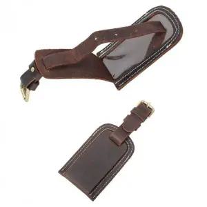 여행용 가죽 수하물 태그 캐리어 라벨 가방 ID 카드 케이스