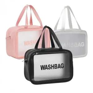 [셀러에이드]방수 반투명 여행용 세면파우치 샤워백 워터파크 목욕가방