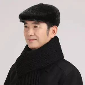 남성 중년 야외활동 골프 겨울 헌팅캡 귀마개 베레모 WIl7+3Yyx
